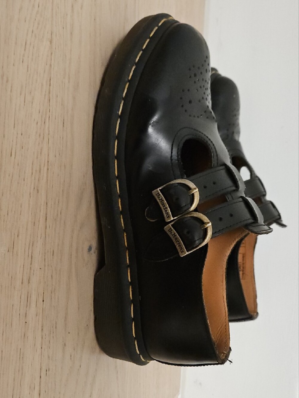 Dr. Martens Kids Black T-Bar Mary Jane Shoes - Picture 4 of 4